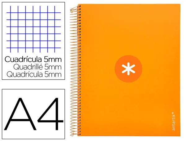 Cahier spirale antartik a4 240p 90g remborde 5x5mm       microperfore 5 bandes 4 trous coloris jaune moutarde — Non classé
