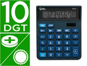 Calculatrice de bureau liderpapel xf17 8 chiffres    solaire et piles 127x105x24   mm coloris bleu — Non classé