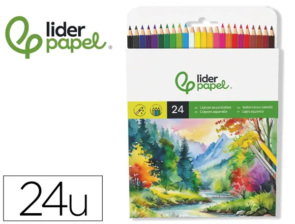 Crayon couleur liderpapel aquarellable coloris assortis  tui carton 24 unit s — Non classé