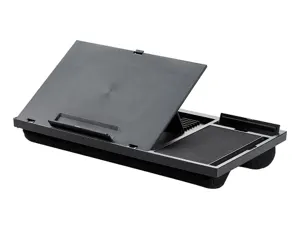 Support q-connect ordinateur portable tapis de souris et   support telephone 7 reglages  en hauteur coloris noir — Non classé