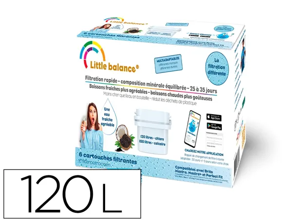 Pack De 6 Cartouches Filtrantes 120l. Chlore 100 L. Calcaire, Little Balance — SERVICES GENERAUX