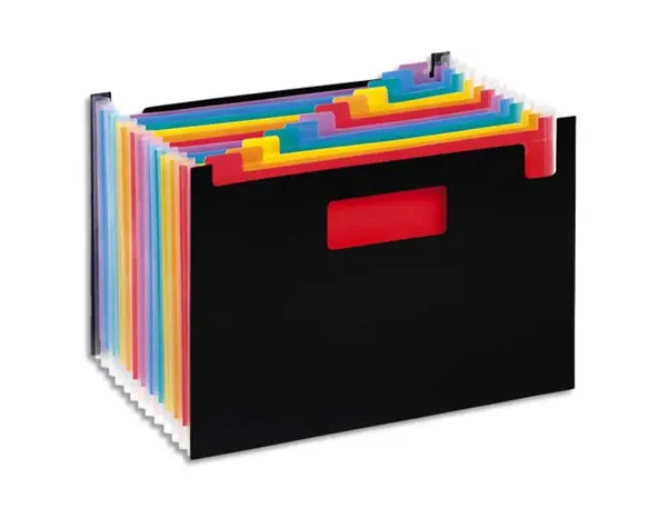 Trieur viquel rainbow class 12 compartiments              polypropylene a4 32,5x23cm    coloris noir — Non classé