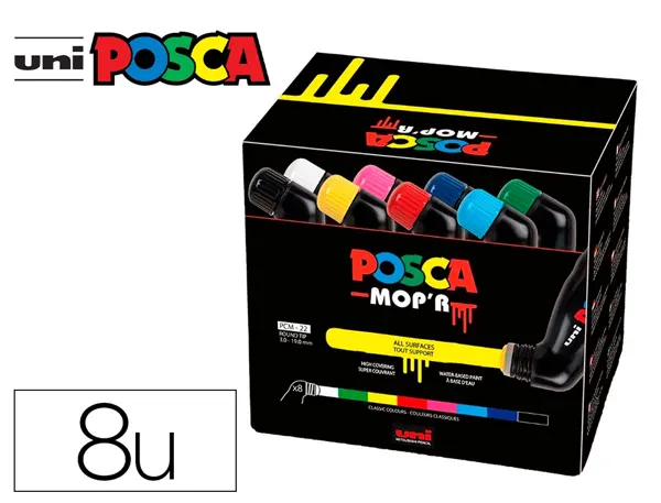 Marqueur Posca Mop'r Peinture Couvrante Set De 8 Coloris Assortis — Activités artistiques