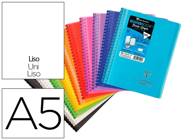Carnet de dessin koverbook a5 2 rabats   pochette couleurs  assorties 14,8x21 cm blanc    125 g 100 pages — Non classé
