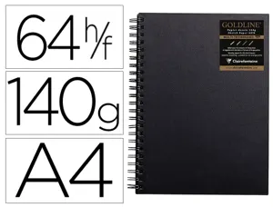 Carnet   spirale goldline a4 couverture noir portrait 21x29,7cm 140g 64f — Non classé