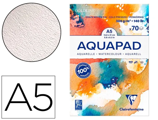Bloc de papier dessin aquarelle goldline a5 300gr   70f — Non classé