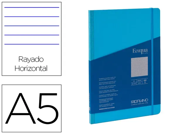 Carnet eq plus fabriano a5 lign e turquoise 90g 80f — Non classé