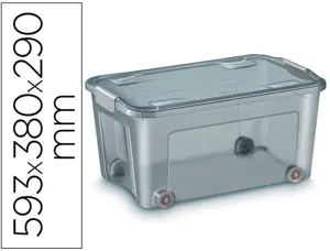 Boite de rangement cep polypropylene 4roulettes pour deplacement 59,3x38x29cm      contenance 43l — Non classé