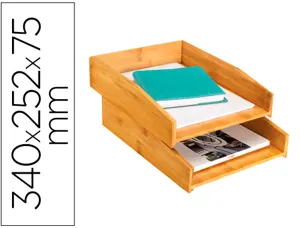Corbeille   courrier cep bambu superposable verticale/ escalier 34ox252x75mm set 2   unit s — Non classé
