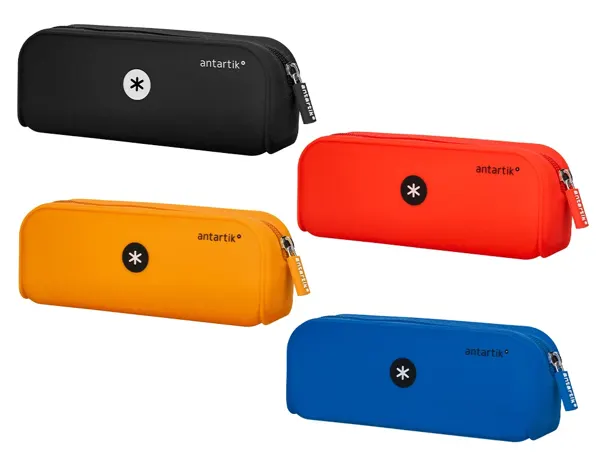 Trousse antartik rectangulaire 1 compartiment  silicone soft touch coloris   intenses assortis — Non classé