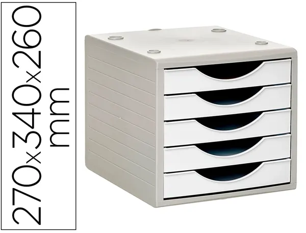 Module de classement archivo 2000 5 tiroirs coloris blanc  opaque 270x340x260mm — Non classé