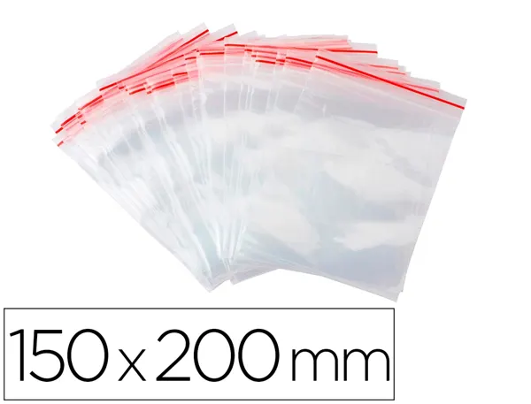 Sachet plastique refermable q-connect dim.150x200 mm      sachet de 100 unites — Non classé