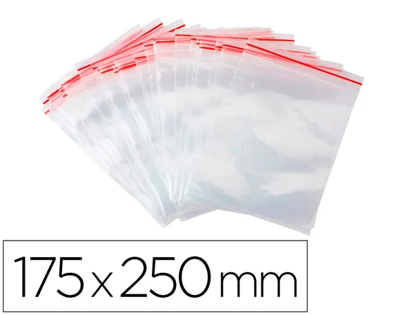 Sachet plastique refermable q-connect dim.175x250 mm      sachet de 100 unites — Non classé