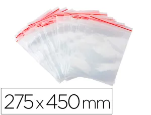 Sachet plastique refermable q-connect dim.275x450 mm      sachet de 100 unites — Non classé