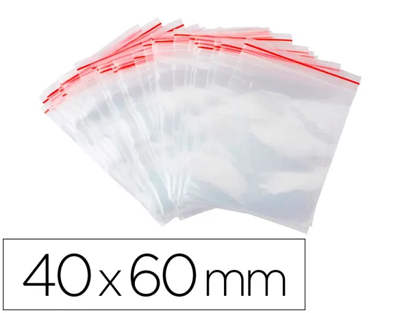 Sachet plastique refermable q-connect dim.40x60 mm sachet de 100 unites — Non classé