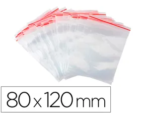 Sachet plastique refermable q-connect dim.80x120 mm       sachet de 100 unites — Non classé