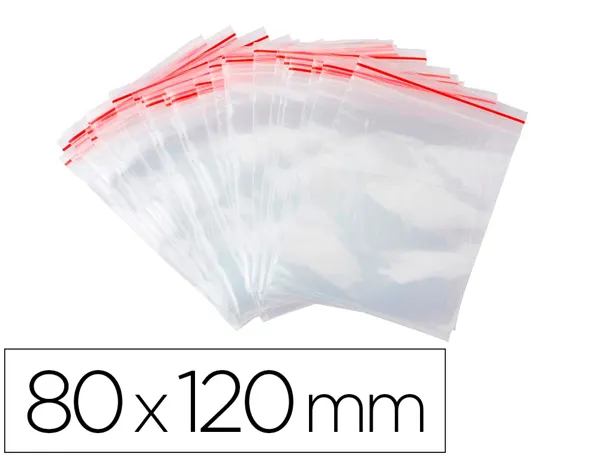 Sachet plastique refermable q-connect dim.80x120 mm       sachet de 100 unites — Non classé