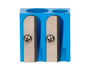 Taille-crayon liderpapel metallique 2 usages coloris   bleu — Non classé
