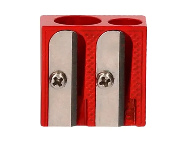 Taille-crayon liderpapel metallique 2 usages coloris   rouge — Non classé