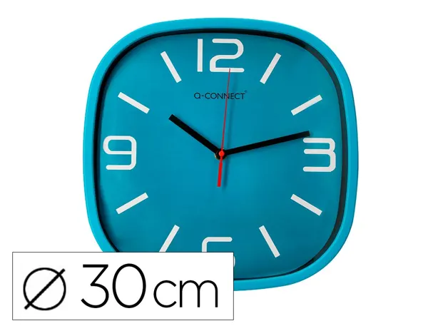 Horloge q-connect murale plastique mouvement silencieux diametre 30 cm coloris bleu — Non classé