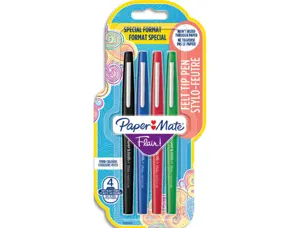 Feutre ecriture paper mate flair original  pointe        moyenne 0,7mm encres          assorties estandar blister 4 — Non…