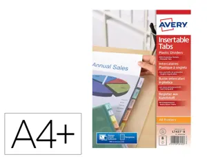 Pochettes intercalaires avery 8 touches a+ 180 microns      polypropylene transparent — Non classé