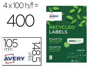 Etiquettes avery recyclees multiusages 105x148,5 mm      coloris blanches 400 unites — Non classé