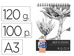 Bloc sketching oxford integral reliure spirale a3   100 pages 120g — Non classé