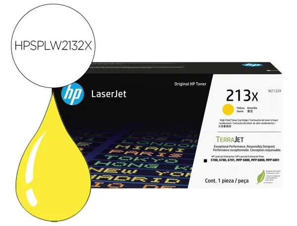 Toner laser original hp w2132x 6000 p jaune — Non classé