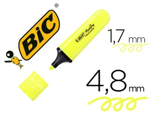 Surligneur bic tank marking highlighter sechage rapide    pointe biseautee coloris      jaune — Non classé