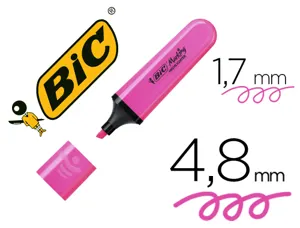 Surligneur bic tank marking highlighter sechage rapide    pointe biseautee coloris rose — Non classé