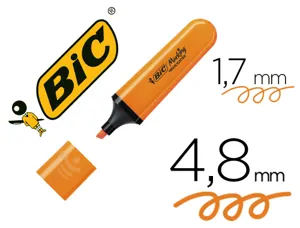 Surligneur bic tank marking highlighter sechage rapide    pointe biseautee coloris      orange — Non classé