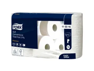Papier toilette tork t4 premium rouleau traditionnel  doux 3 plis blanc 9 packs de 8 rouleaux de 250 feuilles — Non classé