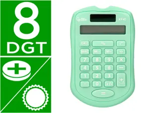 Calculatrice de poche liderpapel xf42 8 chiffres    solaire et piles              94x59,5x10,5mm coloris vert — Non classé