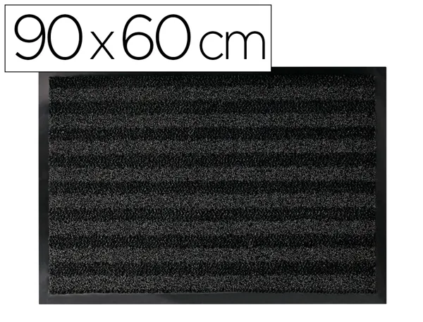 Tapis sol q-connect premium pour interieur antiderapant fibre polypropylene et feutre 90x60cm coloris gris — Non classé