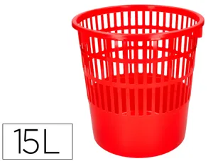 Corbeille papier q-connect ajouree plastique 15l         285x290mm coloris rouge — Non classé