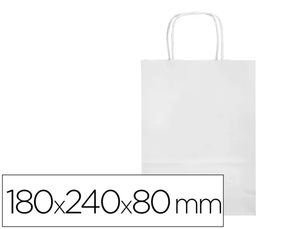 Sac papier q-connect cellulose xs anse torsadee    180x240x80mm coloris blanc — Non classé