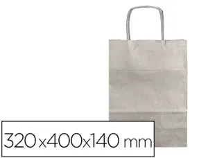 Sac papier q-connect kraft l anse torsadee 320x400x14mm    coloris argent — Non classé