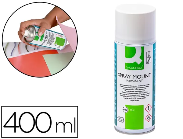 Colle q-connect adhesif spray mount adhesif permanent       flacon 400 ml — Non classé