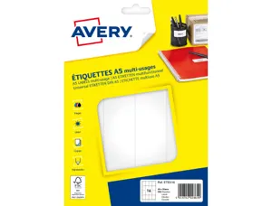 Etiquette avery impression laser jet encre et copieur    35x49mm coloris blanc         pochette 256 unites — Non classé