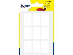 Etiquette manuscrite avery 20x32mm coloris blanc         pochette 72 unites — Non classé