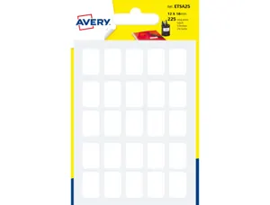 Etiquette manuscrite avery 12x18mm coloris blanc         pochette 225 unites — Non classé