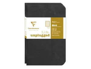 Carnet pique clairefontaine 90x140mm 96 pages reglure     lignee coloris noir set 2     unites — Non classé