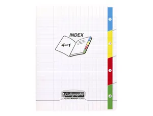Cahier pique clairefontaine calligraphe 8000 polypro 4    index 240x320mm 96 pages 90g  reglure seyes coloris — Non classé