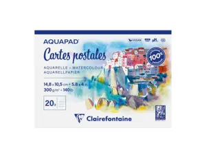 Bloc clairefontaine aquapad cartes postales a6 20         feuilles 300g verso           pre-imprime — Non classé
