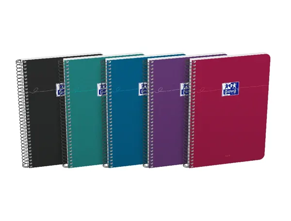 Cahier oxford smart spirale 4 trous 155x215mm 160 pages optik paper 5x5 coloris pastel assortis lot 20 unites —…