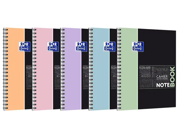 Notebook oxford etudiant integrale 4 trous 230x297mm   160 pages optik paper 5x5 col pastel ass lot de 20 blocs — Non classé