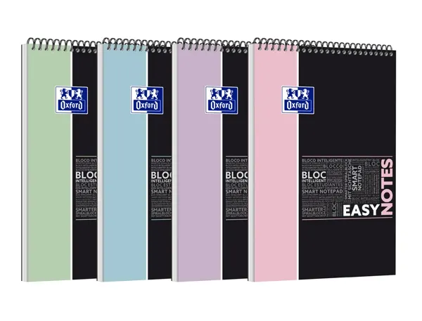 Bloc oxford etudiant easynotesreliure integrale  210x315mm  160p 4 trous reglure 5x5 pastel ass lot de 15 blocs — Non classé
