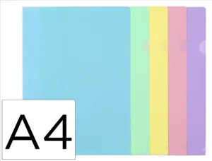 Pochette coin viquel rainbow pastel polpropylene a4        coloris assortis lot 10       unites — Non classé