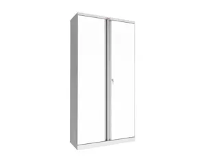 Armoire haute phoenix acier 190cm 2 portes et 4 etageres  serrure a cle coloris blanc — Non classé